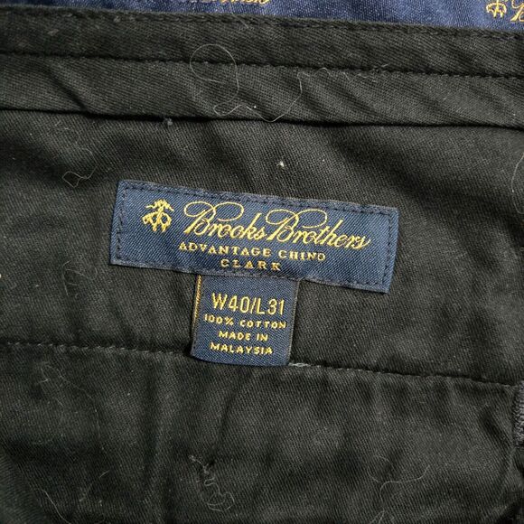 Brooks Brothers Men 40X31(30.5) Navy Advantage Chino Clark Straight Leg Pants - Picture 6 of 13